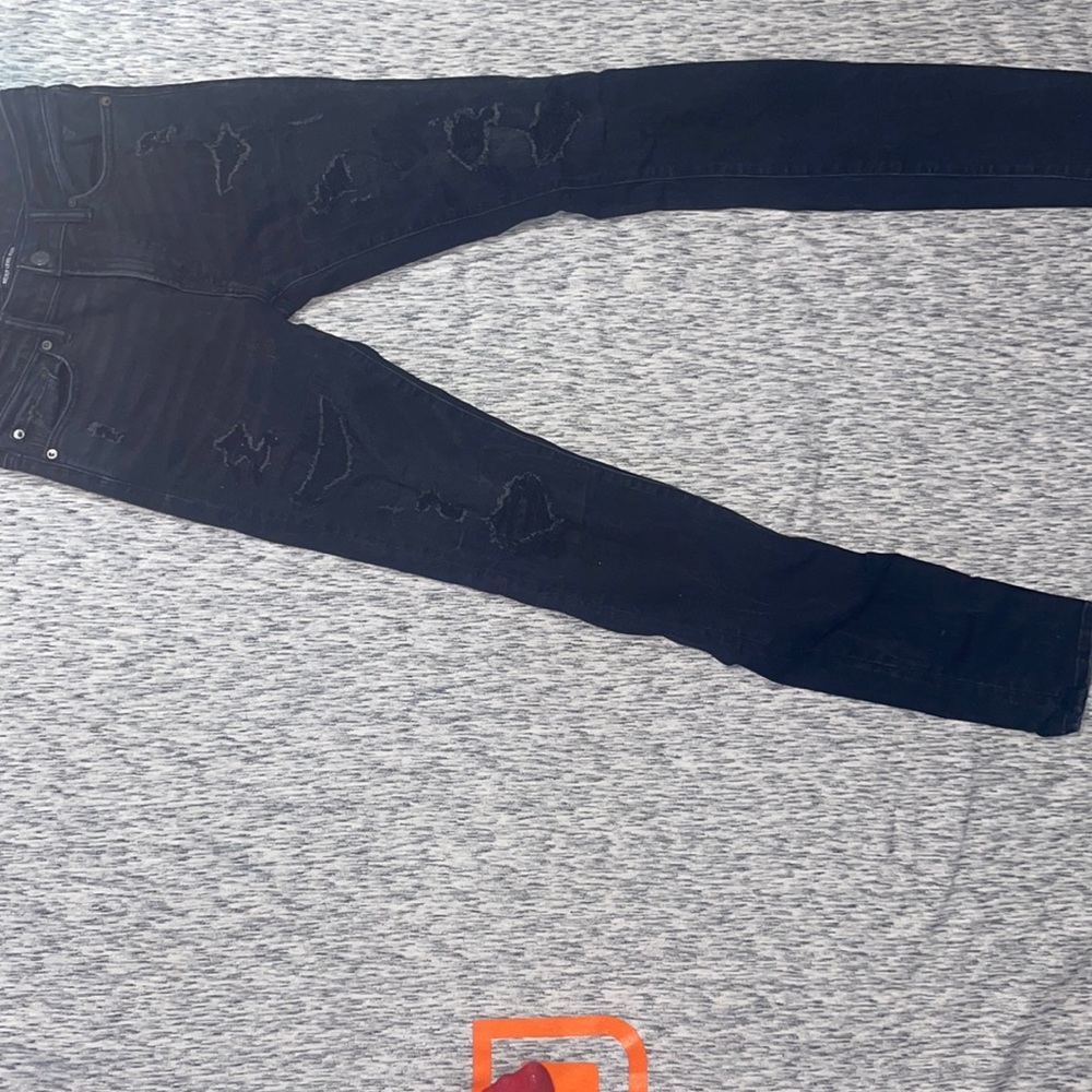 American eagle next level flex black ripped jeans